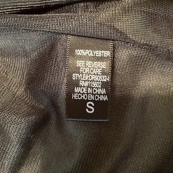 Lush Black One Shoulder Ruffled Edge Black Dress Lined Small Elastic Waist EUC - Picture 11 of 11